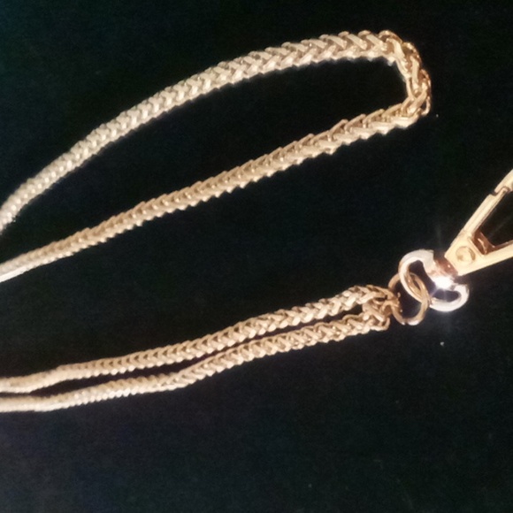 Gold wheat chain lanyard 48 inches. Long enough to swipe your badge on the go. - Picture 1 of 3